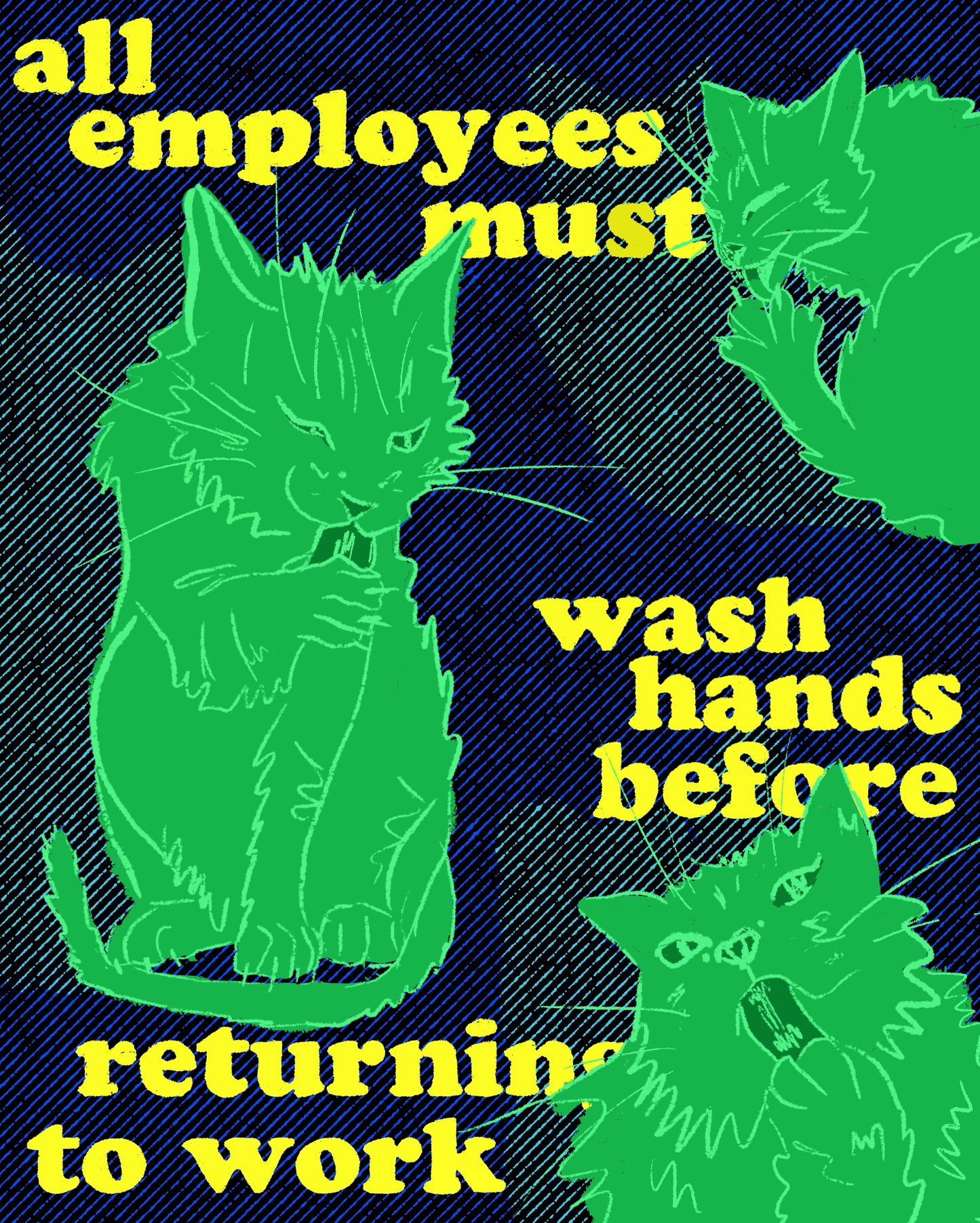 Employees Must Wash Hands Print