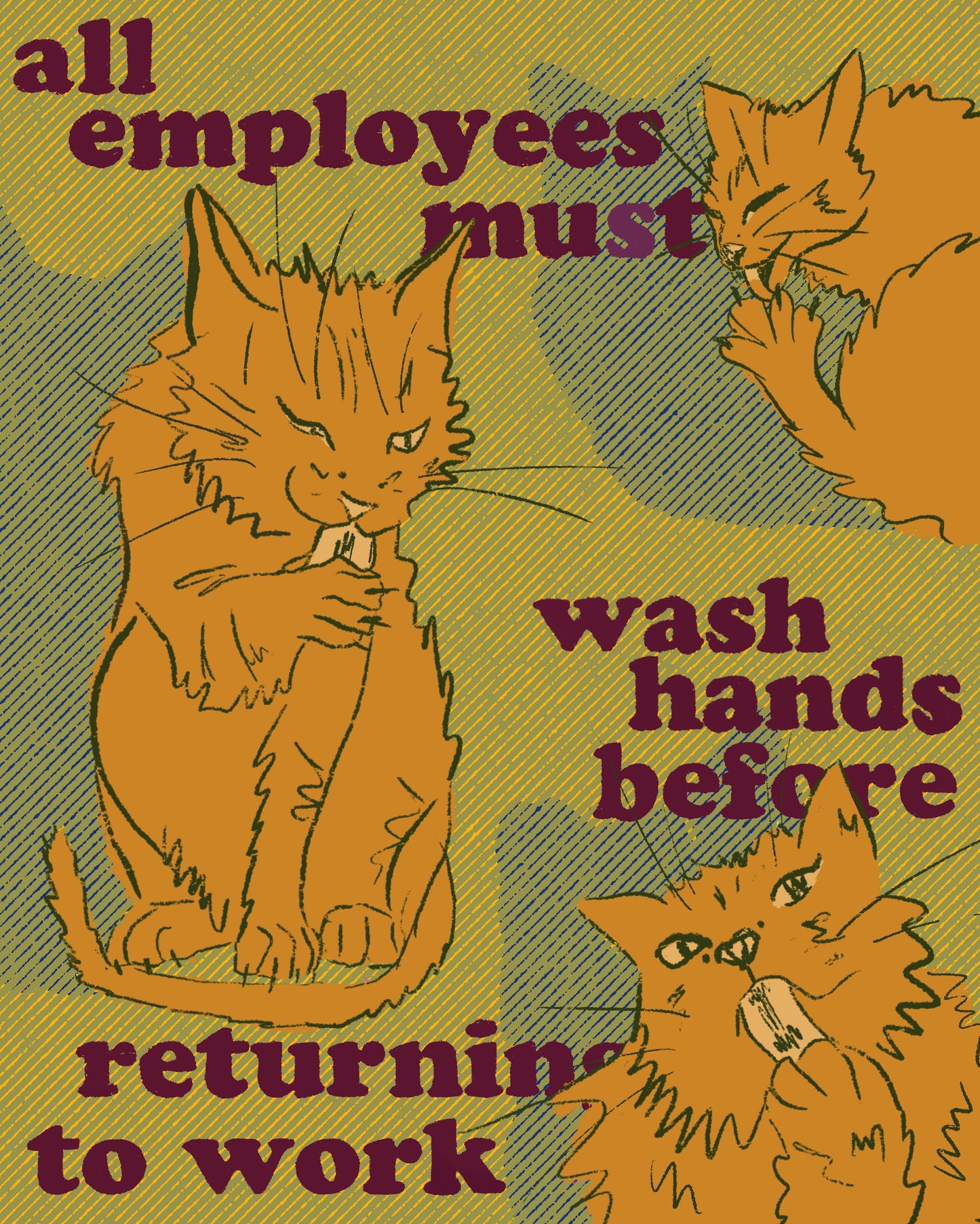 Employees Must Wash Hands Print